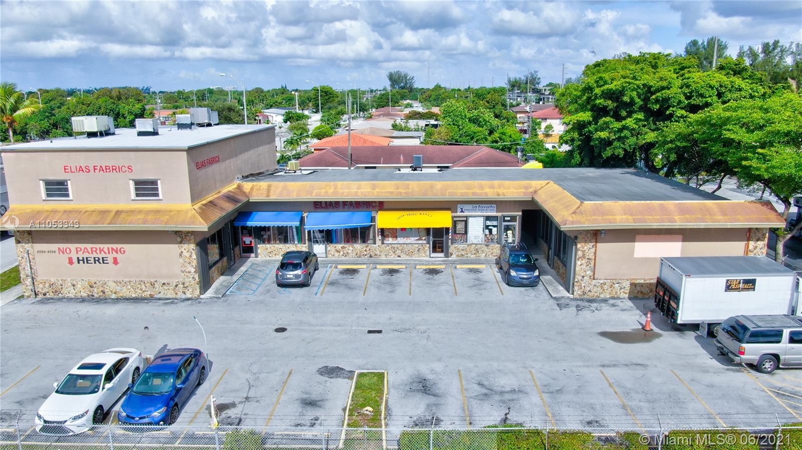 This highly desired Retail Strip corner lot with B-1 zoning, located less than 1 mile from Hialeah Horse Track and Casino and only a nine minute walk from the Metrorail, is on the market! This property has 9,989sf of leasable space and is 90% occupied. All corresponding units have bathrooms (10 total and 3 with bathroom plumbing ready). It also holds the potential to be expanded on with the ability to build up 18 units with 20,250sf lot. This includes 21 parking spaces in the front and 12 more in the back. With this property being steps away from State Road 934, it’s prime location in the City of Hialeah, and unique zoning capability this property proves to be an opportune investment for any buyer!