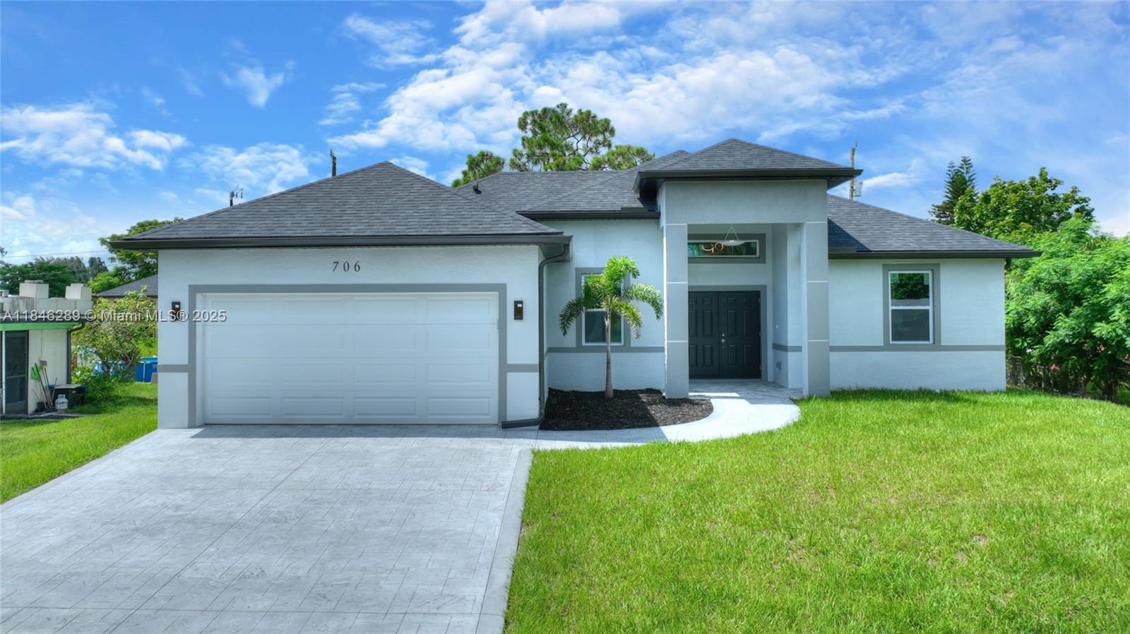 CITY WATER! NEW CONSTRUCTION! Rare opportunity to have both. No hassle of worrying about heavy salt bags for a well. Enjoy the easy commute to shopping, schools and restaurants by being in the center of town. This custom home has a lot to offer. Three bedrooms plus den, 2 full baths, contemporary feel with beautiful tile, upgraded appliances, modern light fixtures, backlit mirros in the bathrooms, big island with waterfall and slat panels in the fromt, flat pavers in the driveway and covered truss out back. Lots of bells and whistles with this home.
