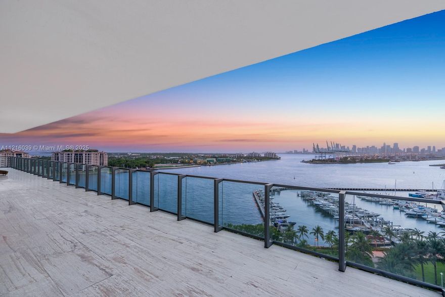 Sunset views of downtown Miami from this highly sought after SW corner unit in the coveted 04 line. Apogee is the most prestigious building south of fifth, and this contemporary 4,157 sq foot home in the sky boasts features chef’s kitchen, open plan living & entertaining areas, oversized primary suite w/breathtaking southern wide Biscayne Bay views, large custom closets & spa-bathroom w/soaking tub. Flow thru unit is the entire west end of the building w/ 13-foot-deep terrace that wraps around to provide 2,400 sq foot of entertaining space, with outdoor BBQ. Private airconditioned 2 car garage w/storage included. Apogee offers the ultimate level of security & concierge services in SOFI with walking distance to restaurants. Call today to secure your purchase of the dream Miami lifestyle!