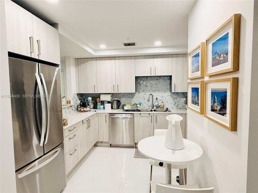 Enjoy living in your dream condo in the heart of Doral, this stunning unit with two bedroom, 2 bathroom is conveniently located in the first floor, open and modern floor plan, beautiful kitchen with stainless steel appliances, Backsplash  and granite counter top, impact windows. The Master Bedroom features a walk-in closet and comfortable master bathroom. Second bedroom with ample closet space, the living room opens up to a private balcony. This unit also includes two covered cars parking garage, washer and dryer and great amenities to enjoy relaxing days in a well maintained building, excellent schools, close to Highway, Restaurants, Shopping Center, Supermarket, Parks. 
Water & Internet is included with Hoa fees.