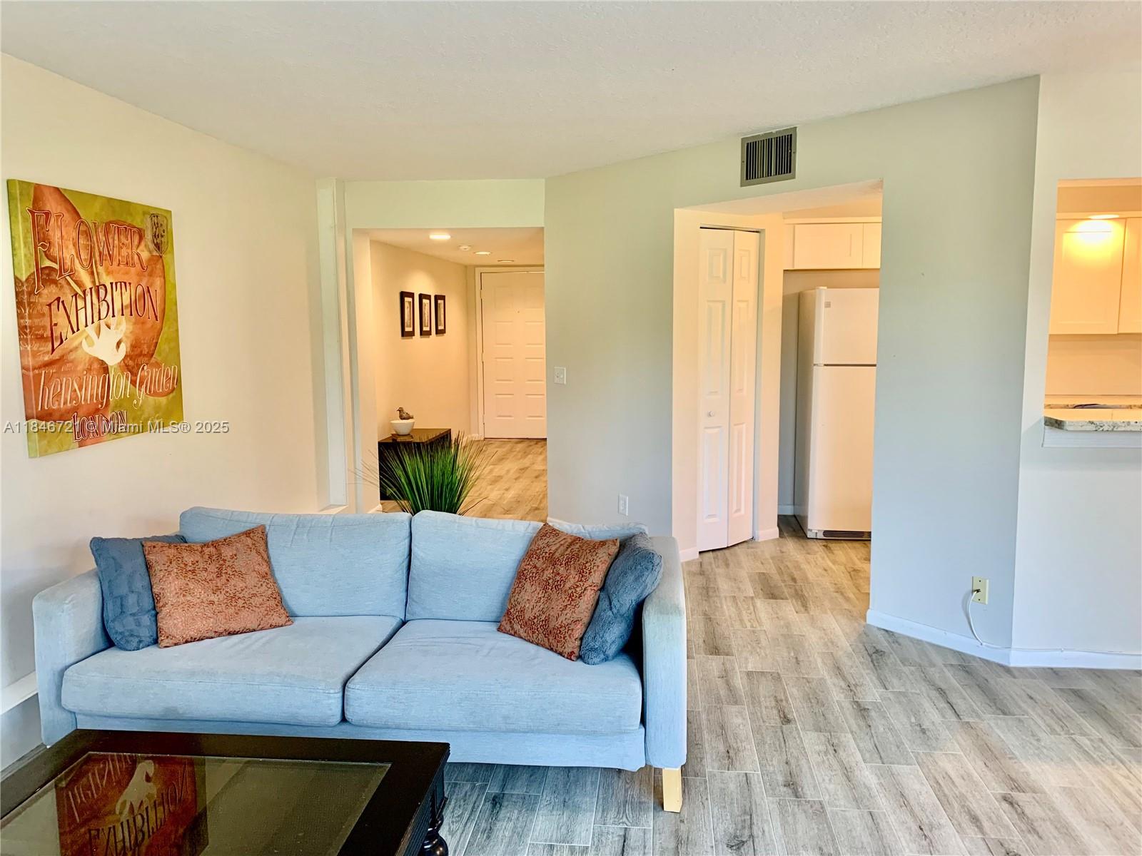 This unit checks ALL the boxes: FIRST FLOOR, parking space in front of unit, W/D IN UNIT, completely RENOVATED, steps from the pool, quiet well maintained building, golf course view, CAN BE RENTED after two years of ownership, beautiful natural light. HOA INCLUDES: exterior INSURANCE, landscaping, building maintenance, WATER, CABLE, INTERNET, TRASH, pools, tennis, pickleball, TRANSPORTATION, security, walking and bike paths, GYMS, exercise classes and social activities. One resident must be 55+ but any age can own. No residents under 18. Please verify all info with HOA