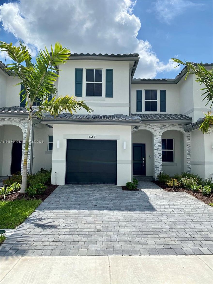 Sunset Trails community. The property is equipped with a Ring doorbell camera, and Smart lock. Stainless Steel Appliances, Washer and Dryer inside the unit. Be the first one to live in this recently completed town house in Coral Springs .First floor: Formal Living with dining/family room combo, half-bath, and a nicely finished backyard. Kitchen comes with ample cabinet space and nice countertop. Second floor features all bedrooms, laundry washer and dryer. Enjoy the Community Pool!