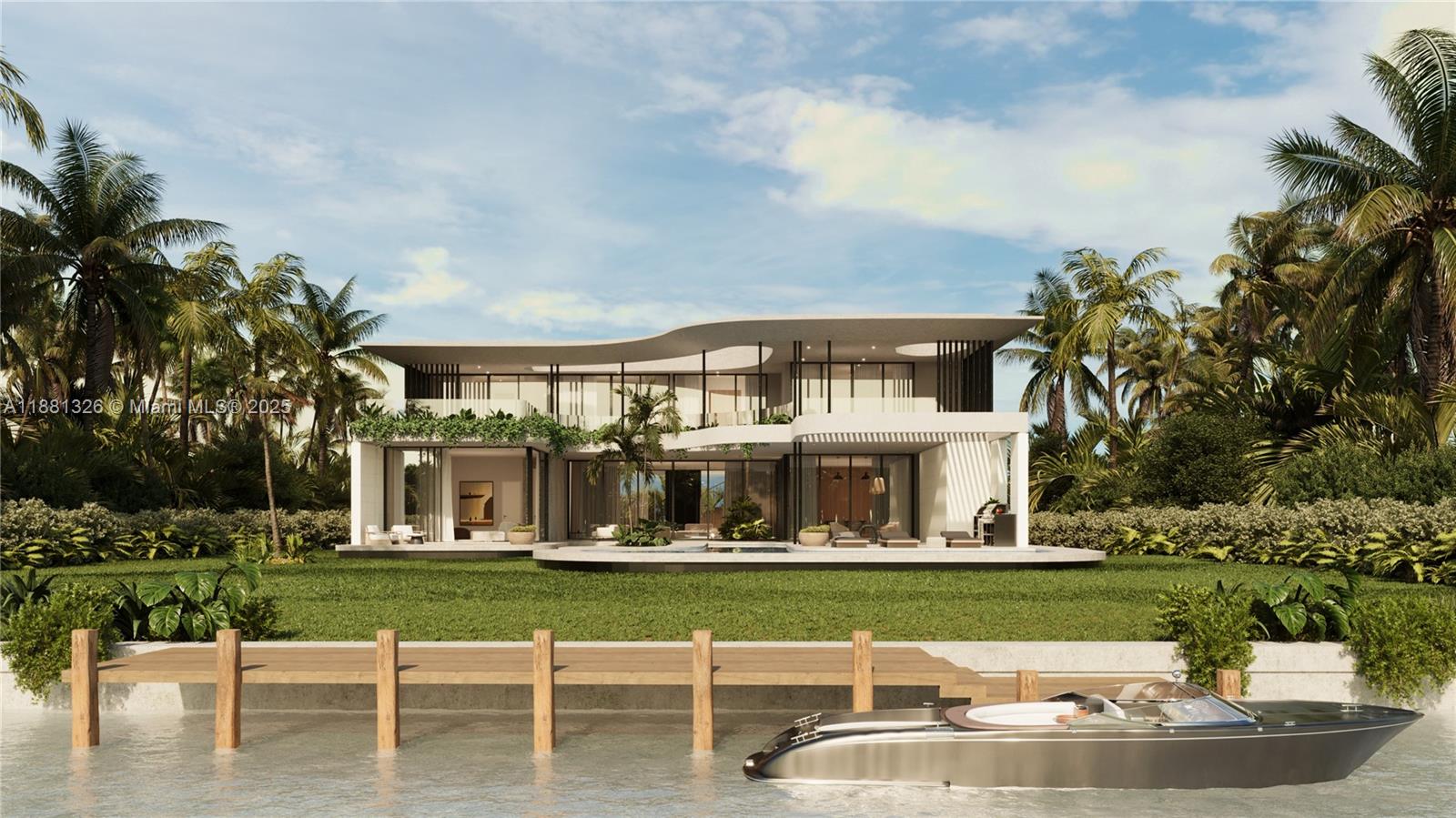 New Construction Waterfront Estate | Designed by SDH Studio Architecture & Interior Design and built by TREO Construction, this 7,355 SF under air (9,446 adjusted SF) home offers 7 bedrooms, 9/2.5 baths, media room, office, and stunning open living spaces. Enjoy 100 ft of water frontage with a brand-new dock and dual power towers, perfect for yacht owners. Features include an oversized resort-style pool, chef’s kitchen, second-floor putting green, and a luxurious primary suite with spa bath and balcony. Ideally located close to the beach, Shell Bay Country Club, and top schools—blending modern design, indoor-outdoor living, and resort-style amenities.