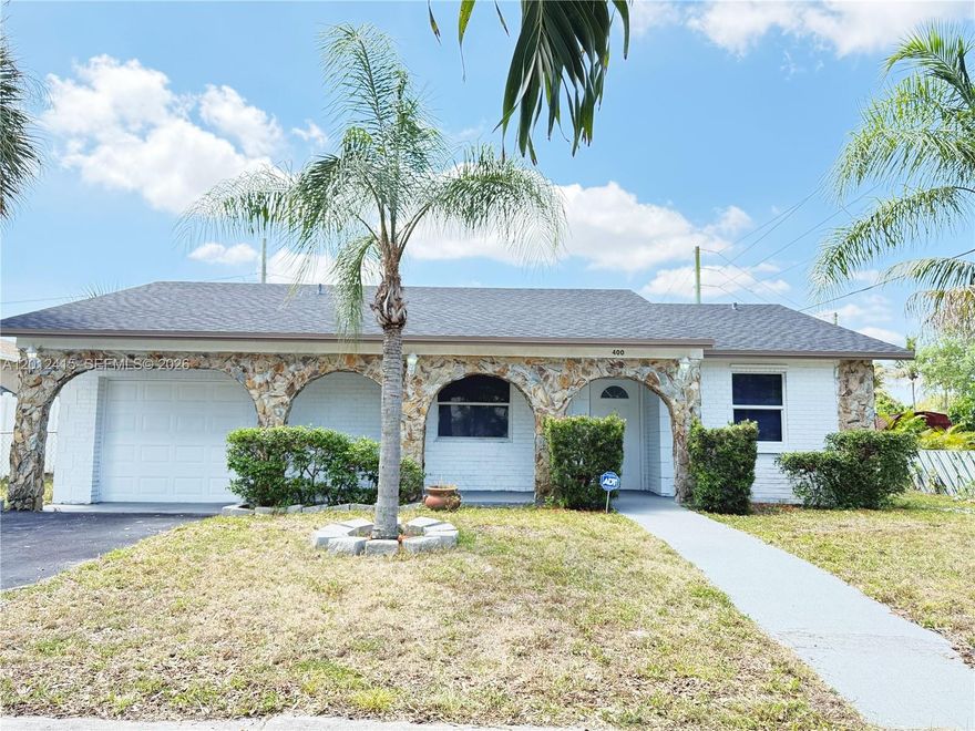 Completely Updated 3 Bedrooms 2 Bathrooms Pool home. Oversize Pool. Updated kitchen and bathroom. New roof done with permit. Fenced in yard. Large double gate on side of house with room to park RV or Boat.