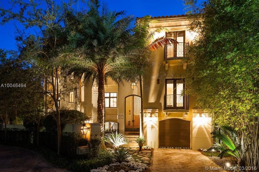 NEW PRICE! The home you've always wanted & certainly deserve: 1 of 11 estates in the Grove's private Hughes Cove, this 6-BR/6.5-BA home features formal living, dining & family rooms, chef's kitchen, volume ceilings, grand curved staircase & elevator & marble & wood floors throughout. Spacious master w/ sitting room & expansive covered poolside entertaining area. 4-car garage, 24-hr security, tennis court & private park overlooking the bay. Here's your chance to live in this exclusive waterfront community!