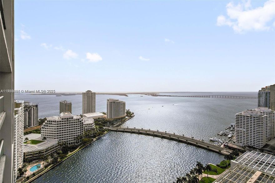 Welcome to the most stunning water view on one of the highest floors for a luxury a spacious 1bed/1bath in Icon Brickell. Features include: white tile floors, floor to ceiling windows, Wolf and Sub Zero appliances, large living space, spacious master bedroom with custom drapes, huge walk in custom built out closet, double vanity in the master bathroom and panoramic views of the water, skyline and sunset. Live waterfront and have access to world class restaurants such as Cipriani, La Cantina No. 20, and 15th & Vine Kitchen & Bar and also resort style amenities including pool, spa, gym and more. Walk to shops, restaurants, Brickell Center Mall and more.