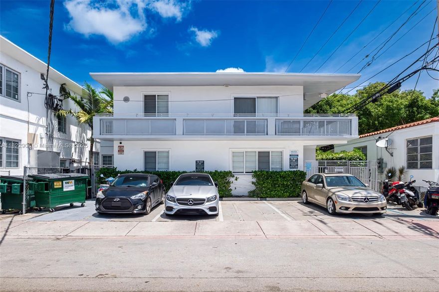 Offered at a 6.6% Proforma Cap, the property is currently 75% occupied (3 vacancies). The property is part of a 10-property portfolio all located in South Beach. It can be purchased individually or as part of the portfolio. All units in the property are 1BR/1BA. It has over $450,000 in combined CapEx between the current and previous owner. The property includes community laundry and features 5 parking spaces. The exterior was fully painted in 2023 ($31k) and the roof was replaced in 2024 ($87k).