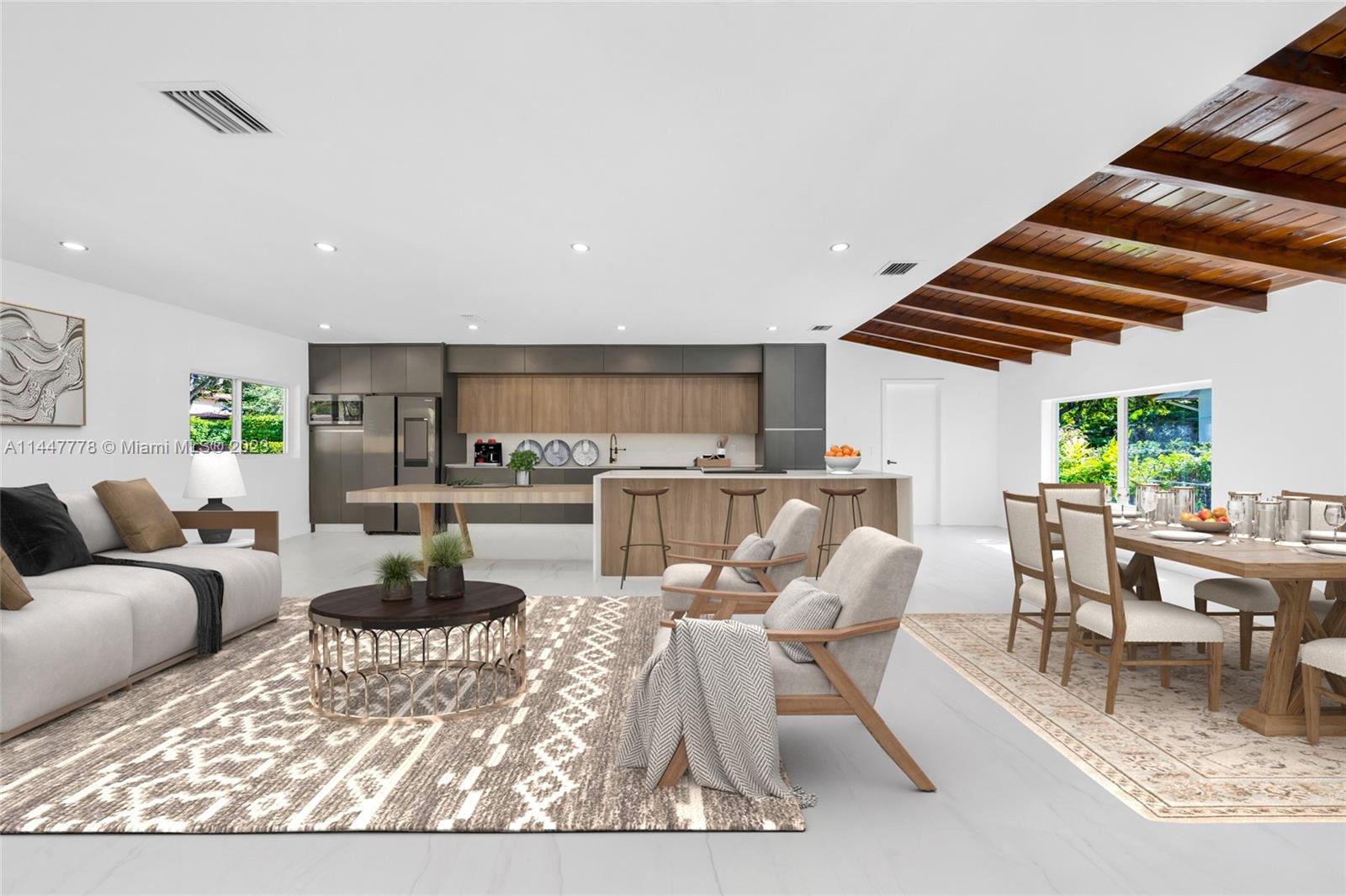 Here's an opportunity to live in a stunningly updated home located in one of the most desirable locations in Coral Gables. The property offers high ceilings, impact windows, a garage & modern features that are sure to impress. The kitchen and bathrooms have been recently renovated with a stylish design and functionality in mind, making it perfect for hosting guests. The outdoor area features a well-manicured yard and BBQ area, ideal for outdoor gatherings. With its close proximity to a park, The Grove, Coral Gables retail, and excellent schools, this home provides access to endless amenities. Can be rented for 6 Months or more Unfurnished!!