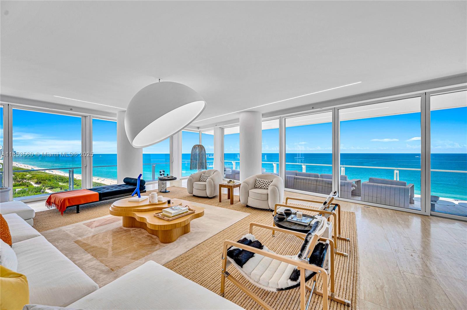 Experience the LEGENDARY FOUR SEASONS LIFESTYLE in one of the LARGEST FLOORPLANS at The Surf Club. This 7-BEDROOM, 7,387 SF residence—masterfully designed by Delphine Krakoff and featured in Elle Décor, offers BREATHTAKING OCEAN VIEWS, sunrise-to-sunset exposure, and an expansive wraparound terrace. Thoughtfully appointed for elegant living and entertaining, it includes a CHEF'S KITCHEN, CUSTOM LIBRARY, GAME & MEDIA ROOMS, and a WEST-FACING FAMILY LOUNGE to capture iconic MIAMI SUNSETS. Enjoy the ART OF HOSPITALITY by Four Seasons with à-la-carte services including 24-hr concierge, in-room dining, housekeeping, & more. Property: 4 Pools & Beach (fully serviced), Residents-Only Fitness Centers, 4 Restaurants including Thomas Keller restaurant, Four Seasons Spa, 2 shops, & more.