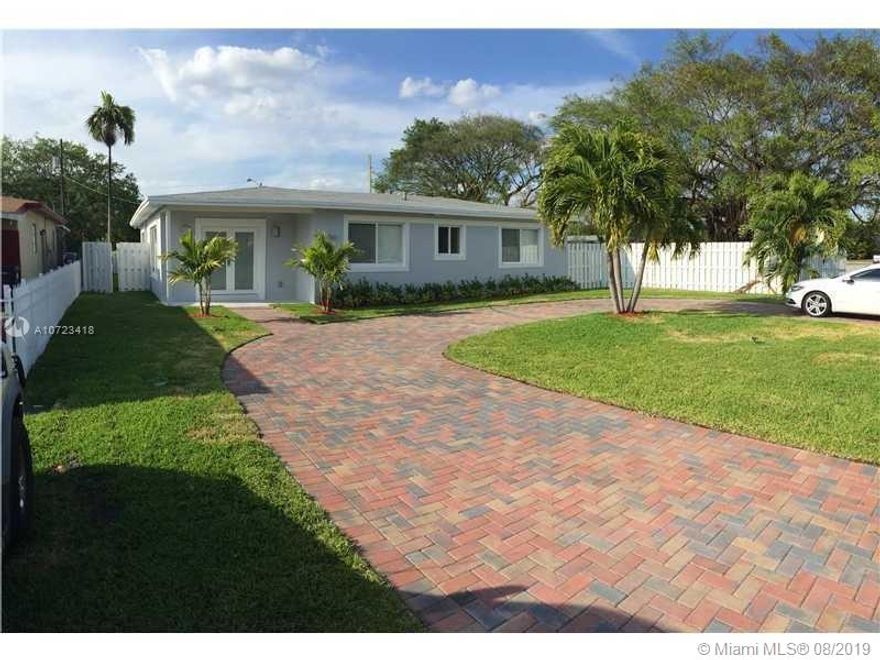 Available soon!!  Lovely remodeled home nestled in a quiet neighborhood in North Miami Beach.  Modern renovations, separate laundry room, spacious yard and circular driveway with plenty of parking.  Close to everything!!!  Available end of August!  Pets welcome.