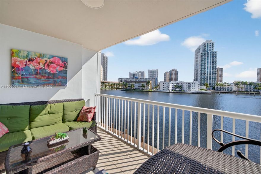 Experience breathtaking, endless Intracoastal views from the remodeled and turnkey-furnished residence in the heart of the Golden Isles, Hallandale Beach. This spacious 2-bedroom, 2-bath home features a bright open layout, a modern kitchen with granite countertops, and beautifully updated bathrooms. Enjoy your private balcony overlooking the water and watch boats cruise by at sunset. The building offers a secured entrance, renovated lobby, gym, billiards room, community kitchen, heated pool, BBQ area, and covered terrace with serene waterfront vistas. Conveniently located within walking distance to the beach, shopping, dining, and just minutes to airports. Perfect for a primary residence, vacation home, or investment property—move-in ready and one of the best values on the Intracoastal!