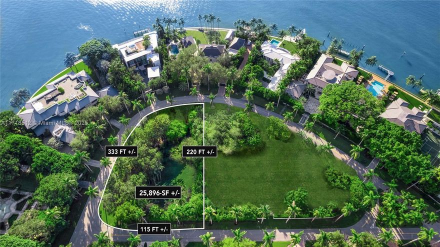 Envision an exquisite, single-story contemporary masterpiece on this double-platted 25,896-SF lot within the prestigious and guarded enclave of La Gorce Island in Miami Beach. Presenting proposed renderings for a luxurious 7-bed,7.5-bath home spanning nearly 7,900-SF of opulent living, designed by architect Ruben Gomez. This corner lot is adorned with majestic oak trees, perfect for a secluded backyard with exclusive amenities. La Gorce Island boasts landscaped streets lined with swaying palm trees, 24-hour security, gated entry, and marine patrol. Situated centrally, moments away from Indian Creek Country Club, La Gorce Country Club, Bal Harbour Shops, South Beach, and Brickel Developers can build 2 new homes on each 12,948+/-SF, corner lot. l. Lot size of 25,896+/-SF is per survey.