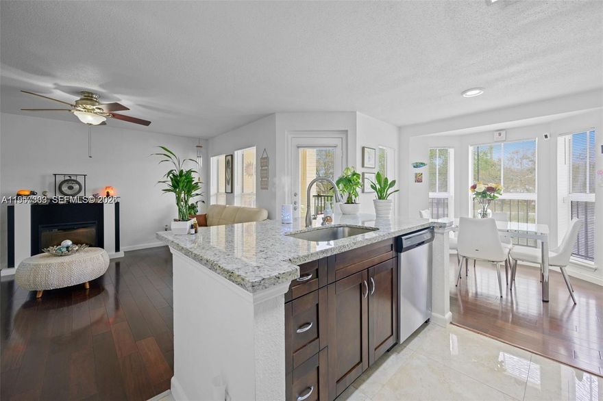 Very spacious and bright 1 bed / 1 bath condo located in the desirable Savannah at Riverside community in Coral Springs. This unit features soaring vaulted ceilings, tile and laminate flooring throughout, a new washer and dryer inside the unit, and an updated kitchen with granite countertops and a beautiful center island. Enjoy resort-style amenities, including a swimming pool and fitness center. Conveniently located directly across from Coral Springs Mall and close to the post office, major roads, movie theater, dining, and more. Vacant and easy to show.