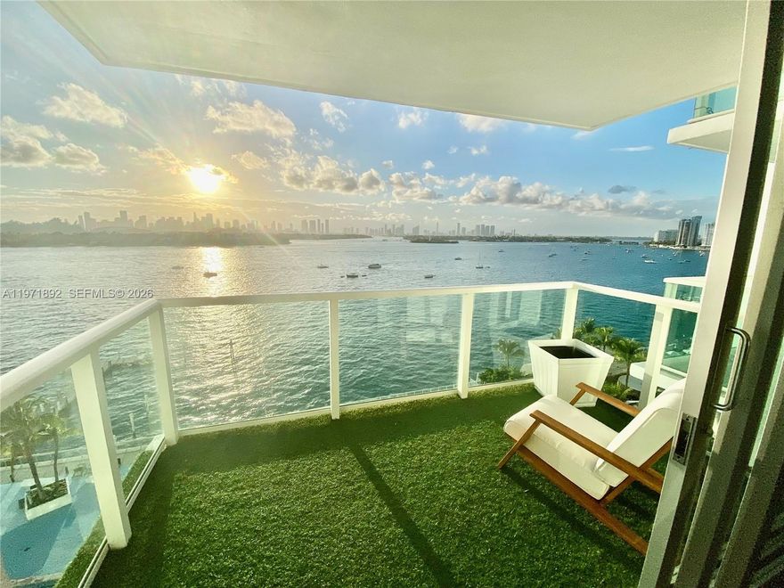 Million Dollar views!!! Enjoy amazing sunsets and unparalleled sweeping views of downtown Miami and Biscayne Bay from this updated 1/1 in the Mirador South. Unit 914 features open kitchen with granite counters, wood flooring, new impact windows and all glass balcony. Mirador South offers full-service amenities with 24 hour front desk, security, heated pool, jacuzzi and state-of-the-art private fitness center. High speed internet and cable included in the HOA. Assigned parking spot available for $25k.