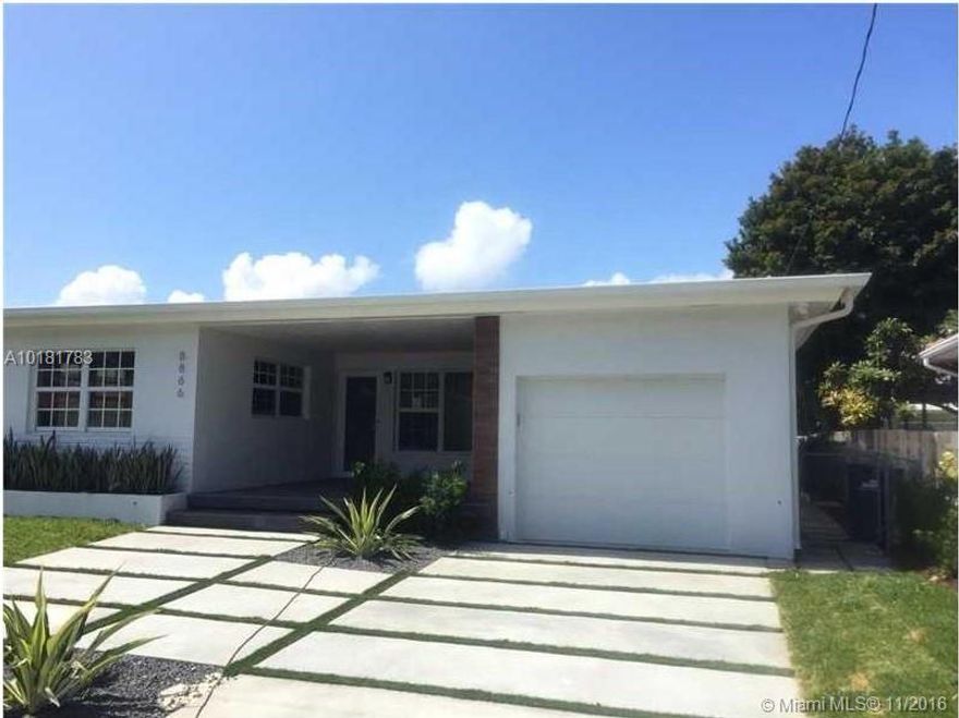 This Surfside home, two blocks from the ocean, is MOVE-IN READY. Renovation completed in 2015 which includes impact windows, new floors, kitchens, baths, new AC, tankless water heater, LED lighting throughout.  3 bedrooms/2 baths and a one car garage. Large front porch to feel the ocean breeze and a landscaped backyard to enjoy outdoor living. Walking distance to houses of worship, A rated schools, and the amazing Surfside Community Center.
