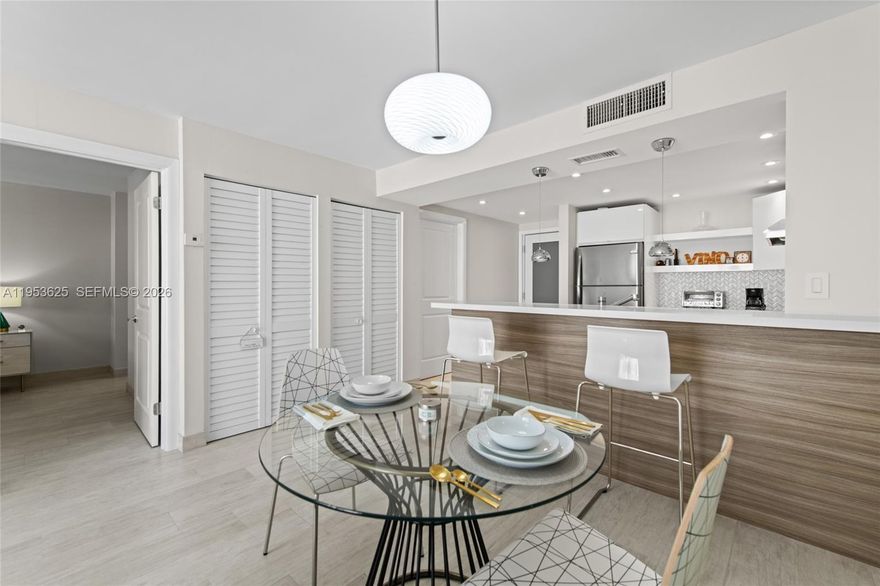 Apt. 518 delivers the quintessential South Beach lifestyle from the top floor of one of the area’s best-maintained buildings. This fully renovated one-bedroom, two-bath residence features a bright, open layout, a private balcony, and high-end finishes throughout. The kitchen is beautifully updated, while the floors and bathrooms showcase elegant Porcelanosa tile and Duravit sinks. The home is offered furnished, making it truly move-in ready.

Practical conveniences elevate everyday living: an assigned parking space, a private storage unit, and laundry facilities on every floor. The building has passed its 40-year, SIRS, and structural reviews, maintains strong reserves, and offers impressively low monthly fees—an exceptional value in South Beach.

Residents enjoy a large pool area with ample seating, plus a community room equipped with a kitchen and bathrooms for private gatherings. The location is unbeatable: steps from the Bay, Sunset Harbour, Lincoln Road, Trader Joe’s, and just a short walk to the beach. Nestled on the residential side of South Beach, this home blends tranquility with unbeatable access to the city’s best amenities.