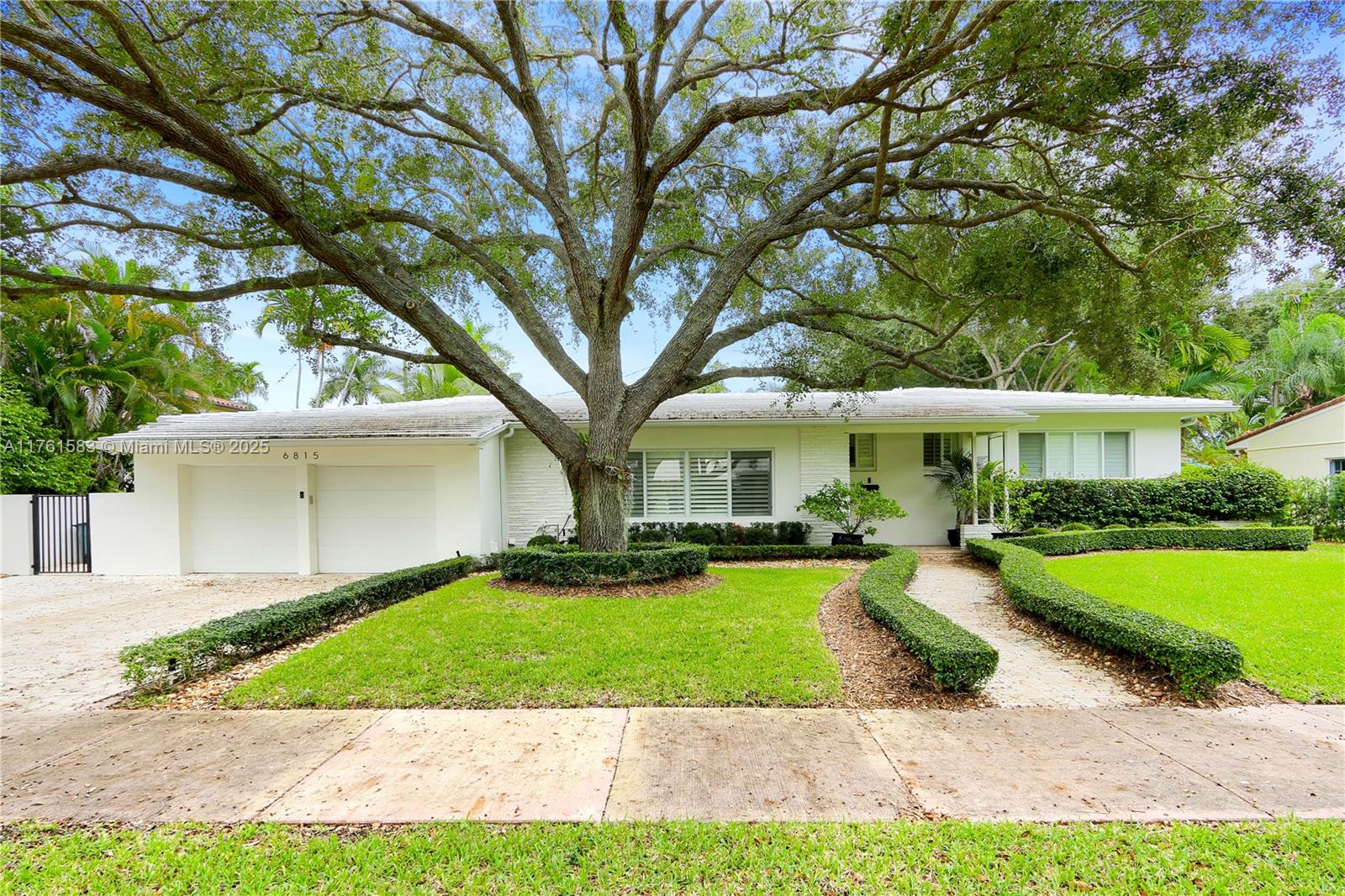 Excellent Location, elegantly remodeled 3 bedroom & 2 full bathrooms in southeast Coral Gables on a quiet tree lined street, large modern heated pool with spa, synthetic grass patio play area, New modern kitchen with all luxury Miele brand appliances open to dining and living room, French pattern limestone flooring throughout living & bath with wood floors in bedrooms and hallway, Plantation shutters on all windows, Impact doors and windows, central sound system for entire house and patio, spacious 2 car garage. Ready to make your home!