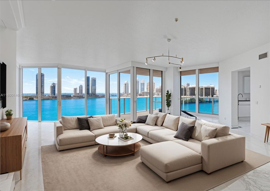 Investor Dream! Wow! Walk In From Semi-private Elevator & Immediately + Throughout See Best Ocean, Bay, & City Views That Will Take Your Breath Away. Premier "08" Coveted Line In Fabulous Hidden Bay. This Line Offers Total Privacy, Floor To Ceiling Direct Ocean Views, Split Floor Plan. Spacious 3 Bed + Den, 3.5 Baths all ensuites, Large Gallery + Utility Room. Many Upgrades & Finest Finishes Including State Of The Art Kitchen W/ New Appliances, New Floors in Bedrooms, New Shades On Every Window Throughout. 2 PRIME PARKING SPOTS! Five Star Amenities, 2 Story Spa & Health Club, Private Marina, 3 Tennis Courts, 2 Pickle Ball Courts, 2 Pools, & Much More! Leased Until 8/19/2026