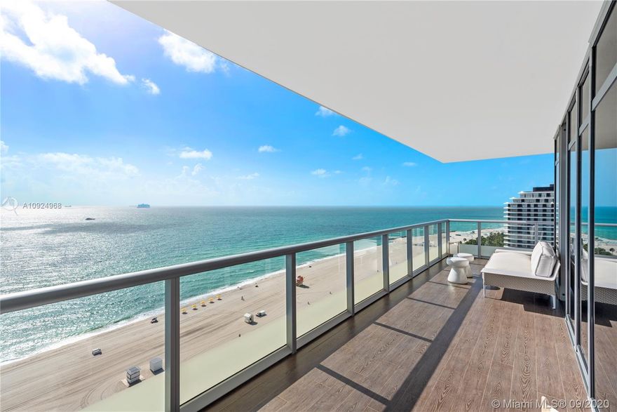 Impeccably designed & decorated Faena District residence at the Caribbean. This home features a masterful design and unobstructed views of the Ocean, City, and Downtown Skyline. Boasting 2,326 interior SF with two massive wrap-around terraces totaling 842 SF, this home features 2 beds + den (originally a bedroom), & 3.5 baths. The private master suite features a magnificent book-matched marble bathroom w/ large walk-in steam shower, and direct terrace access. Highlights include: wired smart home system, electric & silent shades, Ornare closets, Miele & SubZero appliances in the Eggersman kitchen, in-wall speaker system, personal wine cellar & cigar storage, artwork display lighting, & light wood flooring indoor & out. This residence is ideal for art lovers, world travelers, and families.