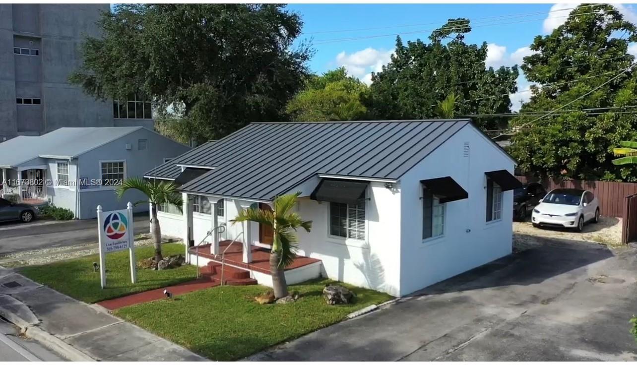 Excellent location FREE STANDING building with private parking area. Medical allowed plus other uses. Centrally located on high traffic Bird Road just few short blocks between Coral Gables and Palmetto Expressway. Completely remodeled with brand new Kitchen, Built-ins, Reception, AC, Window treatments, Washer/dryer hookup, 220 outlets, plus much more with two bathrooms. Professional treatments rooms currently used as a Medspa office. Different entrances plus its own driveway entrance and exit separate streets. Complete with additional parking available across the street. Call today this will not Last! *It is very important ALL potential tenants and realtors check all details prior to signing a lease or giving any monies. Property shows extremely well. See YouTube video.