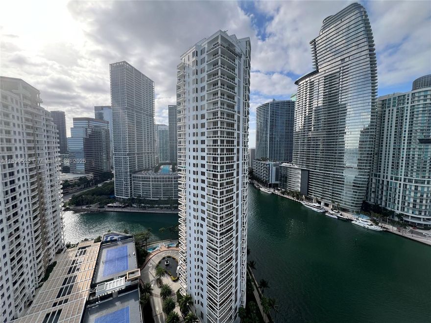 Enjoy this Amazing & cozy 2 Bdrm / 2.5 Bthrm unit with great SW views on the 22nd floor & PRIVATE ELEVATOR in Brickell Key's luxurious ASIA. Ultra high ceilings, marbled throughout, lots of cabinet space, screen shades on all windows and blk- outs in Bdrms. Custom vanities & kitchen cabinets, granite counter tops & FULL granite backsplashes, St.Steel MIELE Appliances & hood, SUB ZERO Fridge, Wine cooler, E-cooktop. Building features pool, 2 jacuzzis, TENNIS COURT, state of the art gym. 2 TANDEM parking spaces & HUGE private storage closet on the same floor. Brickell Key features a permietral jogging path, 1 park, kids' playground, convenience store, restaurant & much more. 
TENANT OCCUPIED THROUGH NOV/9/26 & must honor the Lease; no kick-out clause in place. MUST give 24hr notice.
