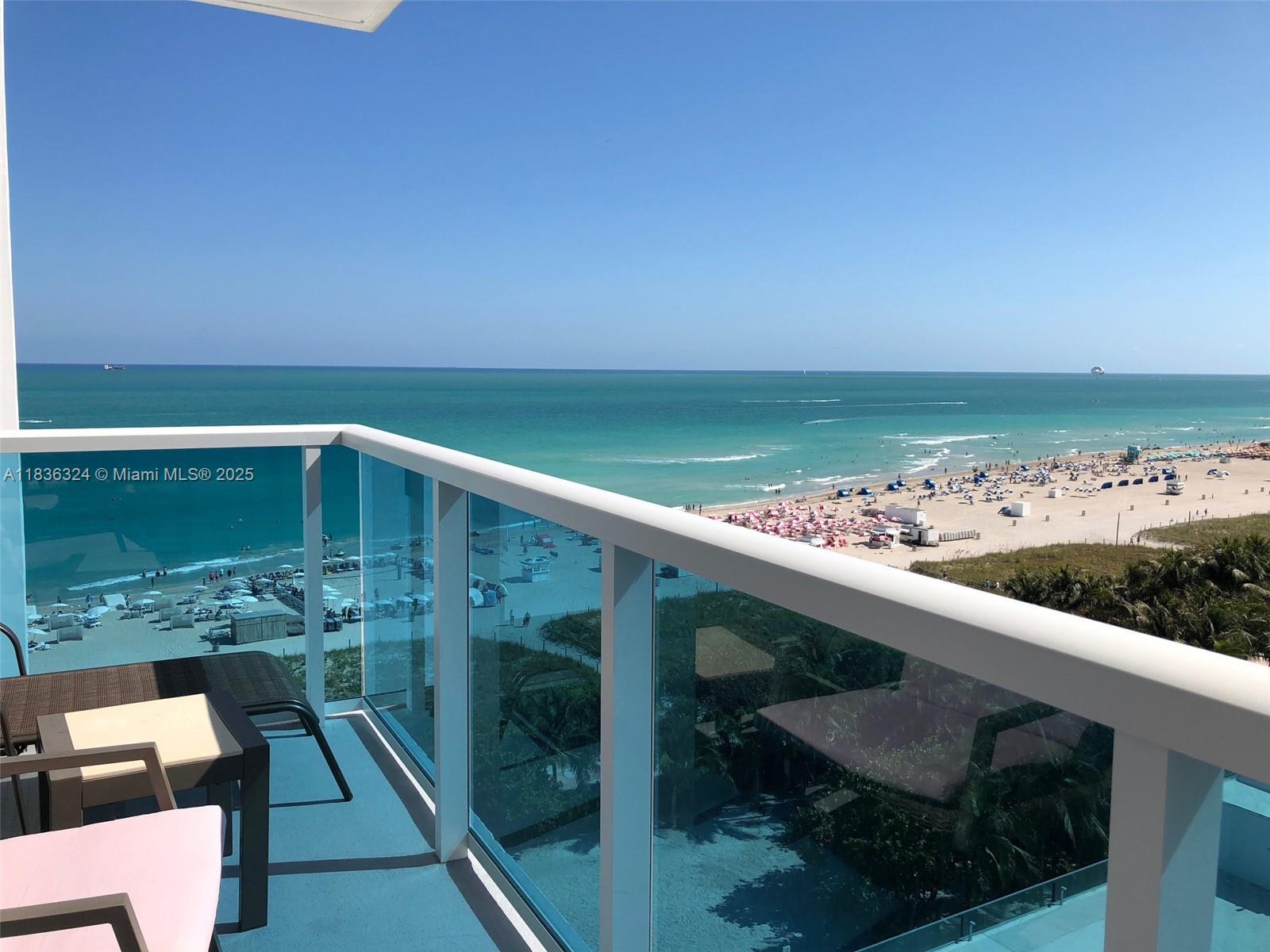 Available September 5, 2025 until May 20, 2026. NO yearly. Minimum 181 days. Priced for full 9 months. Ask agent pricing other requests. Furnished Roney Palace Resort. Gorgeous end oceanfront 2/2 PLUS DEN! SPECTACULAR VIEWS. Looking for a tenant who cares for fine things. NO pets, NO smoking! This modern condo sits right on the ocean. Best direct views, East & South spanning all of South Beach. City lights too. Original owner will finally share this with you. Resort living. 2 Heated oceanfront pools with complimentary chairs, umbrellas & towels. Food & beverage service at pools. Restaurants, bars, and cafe on site. Washer & dryer in unit. 1480 Sq. Ft. Tile floors, wine cooler, fully equipped kitchen. Bamford Spa on premises. Optional gym.