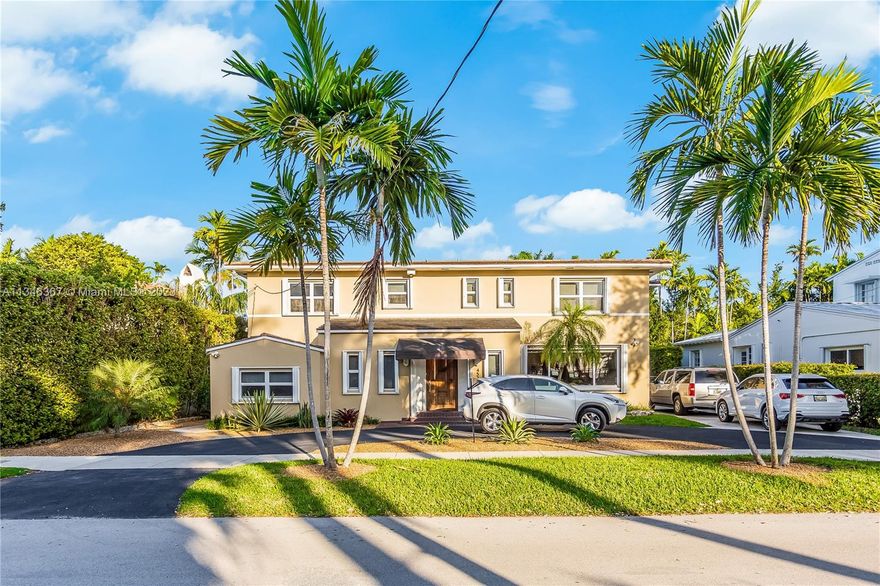 Located on prestigious North Bay Rd sits this impeccably maintained 4 bedroom house. Upon entry you will find large welcoming light filled rooms. The open flow of the great room, family room and dining area make for great family living and entertaining. The kitchen, den and one bedroom are also perfectly situated to compliment the large open areas. Upstairs you will find a massive primary bedroom, bathroom and two huge walk in closets. One of which can be converted back to a bedroom if desired. You will also find another bedroom with an on suite bathroom and beautiful views of the water. The entire home has impact windows and the backyard room for a pool. This is an incredible opportunity to live on N Bay Rd and design this house to be your home.