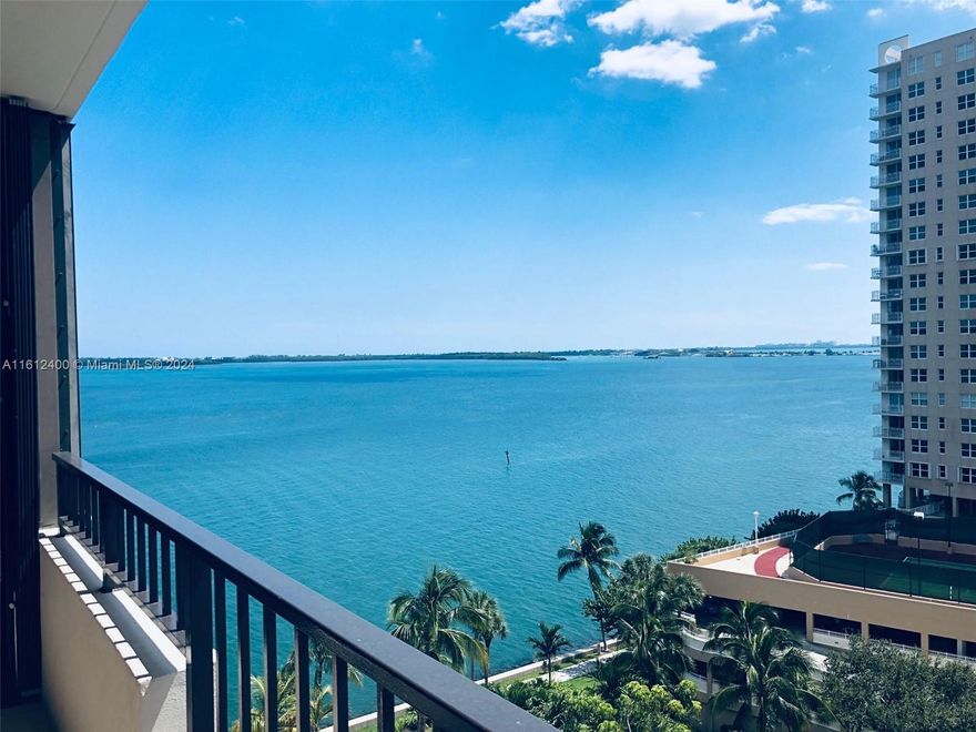 Very spacious 2 bedrooms, 2 baths with amazing views of the bay and brickell skyline, 1255 sq ft, marble floors, open kitchen, stainless steel appliances, washer and dryer in the unit, spacious balcony facing south.1 parking space assigned. Enjoy everything that the Island of brickell key have to offer, such as a Market, Italian restaurant, animal clinic and much more.