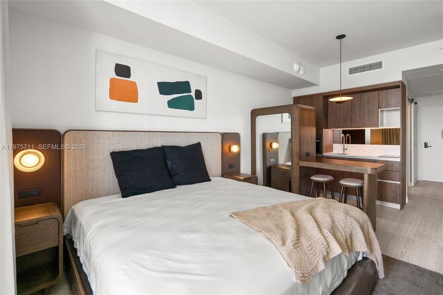 Turnkey furnished Studio at Domus Flats Brickell Center offering a unique hotel style living experience in Brickell. Bright and modern layout with private balcony, floor to ceiling windows, smart entry, and high-and appliances. Building features rooftop pool, gym, steam room, co working spaces, café, and 24/7 security. Prime location near Brickell City Centre, MetroMover, and top dining and entertainment. Ready for immediate occupancy. Daily, weekly, monthly and annual rents allowed.