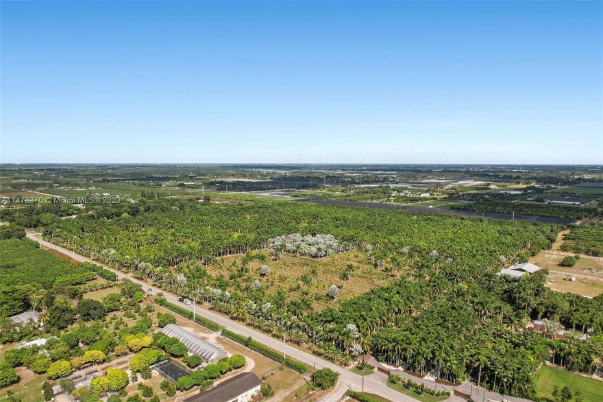 Spanning 40 acres, this tree farm stands as a testament to agricultural abundance. The landscape is graced predominantly by an estimated 10,000+ thriving palm trees, creating a green oasis that beckons investors and agricultural enthusiasts alike. This property offers ample room for growth and expansion.

This offering is part of a larger portfolio spanning over 60 acres. The portfolio encompasses five diverse properties across three district areas in South Miami Dade's agricultural district. These parcels are used as vacant land and Tree Farms with sizes ranging from 2.35 to 40 acres. The properties can be purchased both individually or as a cohesive portfolio.

All properties are zoned for agricultural use, ensuring compatibility for a range of agricultural uses.