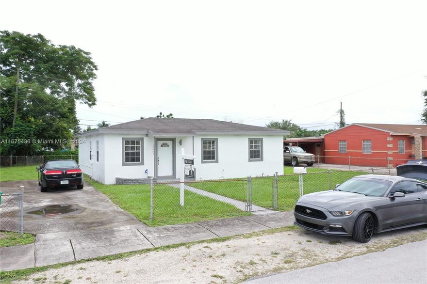 This is IT! No need to look any further. This Charming 3/1 offers you everything you have been looking for. Perfectly located in the heart of Miami Gardens. Less than 2 miles away from Opalocka-Airport. Huge lot, a lot of spaces all thru the property and outside. Wide open Kitchen with a lot of lighting. Property fully renovated. Brand new windows installed thru the whole property. Renovated bathroom, renovated kitchen, brand new flooring. Brand new AC system outside unit. Plenty spacious Cabinets all around a wide-open kitchen. Side entrance. This incredible opportunity won't last! Call the Listing Agent!