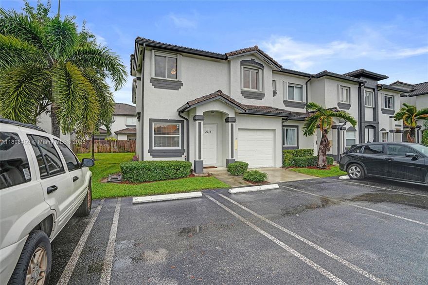 Discover this beautifully maintained corner townhome featuring 3 bedrooms and 2.5 bathrooms (originally 4 bedrooms and easily convertible back). Enjoy accordion shutters upstairs and panel shutters downstairs, plus a rare 4 parking spaces and nearby guest parking. The open-concept kitchen and modern downstairs flooring make it perfect for entertaining, while the 2020 A/C ensures comfort year-round. HOA includes exterior insurance, landscaping, Internet, cable, security alarm, pool, cabanas, clubhouse, tennis courts, and more!

Please use Showing Time

Seller is contributing 5k towards buyer closing cost.