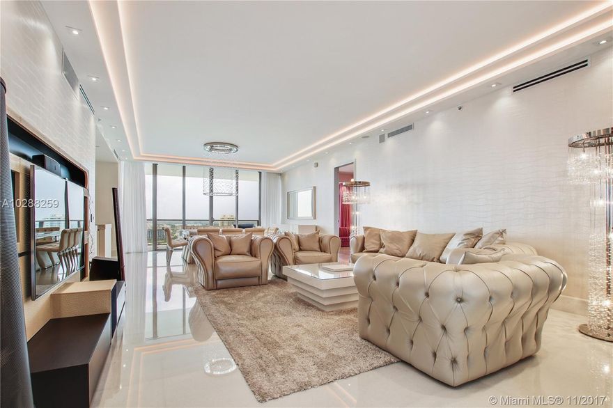 SELLER VERY MOTIVATED! DRASTIC REDUCTION! ASTONISHING UNIT AT PRESTIGIOUS ST REGIS BAL HARBOUR. OPULENT DESIGNER FURNITURE FROM FINEST ITALIAN FASHION ICONS SUCH AS: FENDI, CORNELIO CAPPELLINI, LAMBORGHINI, HAMMER WOOD FLOORING, ROBERTO CAVALLI BATHROOMS AND SWAROVSKI CRYSTAL HARDWARE IN THE CLOSETS. L.E.D.-LIT ONYX COUNTER-TOPS, SOPHISTICATED CRESTRON SMART HOME SYSTEM. ALL OF IT GOES WELL IN TUNE WITH WORLD RENOWNED ST REGIS SERVICES INCLUDING SPA, FINE DINING, BUTLER SERVICES ETC. ALSO AVAILABLE FOR RENT. CHECK OUT 3D VIRTUAL TOUR AND VIDEO BELOW. SOLD FURNISHED. CALL NOW!!!