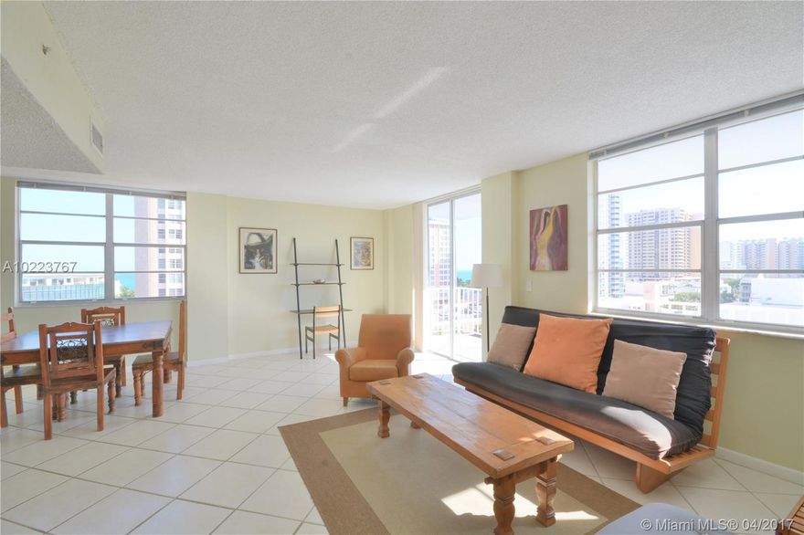 Million-dollar view for just $285K! Only 1block from ocean&boardwalk,beautiful Mia Bch 1bed 2bath corner unit (avail. furnished) Tub/shower combo&shower,walk-in closet,hurricane shutters,tiled floors,balcony,central air conditioning,assigned covered gated garage parking & heated pool,sauna,fitness gym,intercom,cameras. TV cable and Internet incl. in maintenance fees. Centrally located! Short walk to restaurants,stores,public transportation,FREE trolley & more. Pets<30lb(owners). Tenant mo-to-mo$1,600/30days cancellation! Hallways beautification ongoing.