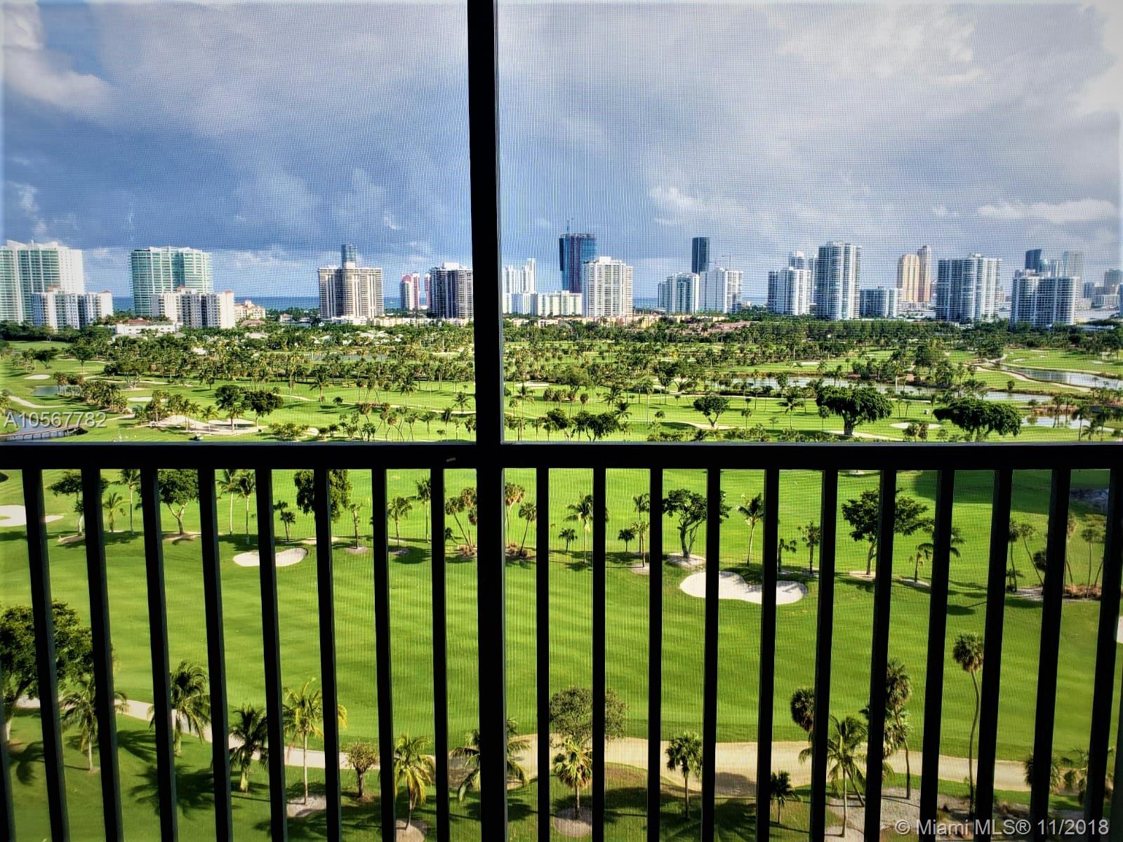BREATHTAKING VIEWS OF PRESTIGIOUS GOLF COURSE, OCEAN & CITY. THIS HIGH FLOOR SPACIOUS 1 BEDROOM 1.5 BATH UNIT HAS TILE THROUGH OUT. 1 COVERED ASSIGNED PARKING AND MANY GUEST PARKING AVAILABLE. CABLE, MAINTENANCE, AMENITIES, AND WATER INCLUDED. AMENITIES INCLUDE: SECURITY 24 HRS, HEATED POOL, GYM, JACUZZI AND SAUNA. LOCATED STEPS AWAY FROM AVENTURA MALL. TENANT OCCUPIED. PROPERTY WILL BE AVAILABLE DECEMBER 15, 2018. ALL AGES WELCOME. ASSOCIATION REQUIRES 2 YEAR MINIMUM LEASE.
EASY TO SHOW.