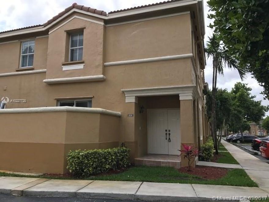 Beautiful 3 bedroom 2.5 bathroom modern townhome located in West Miramar. Great location. Located close to major hwys, shopping and great schools. This gated community has all the full amenities. New appliances, carpet and freshly painted. This is a corner unit and has a great floor plan. 2 assigned parking spaces adjacent to home. Seller is offering $5,000 towards closing for any renovations on full offer. Call for showing.
