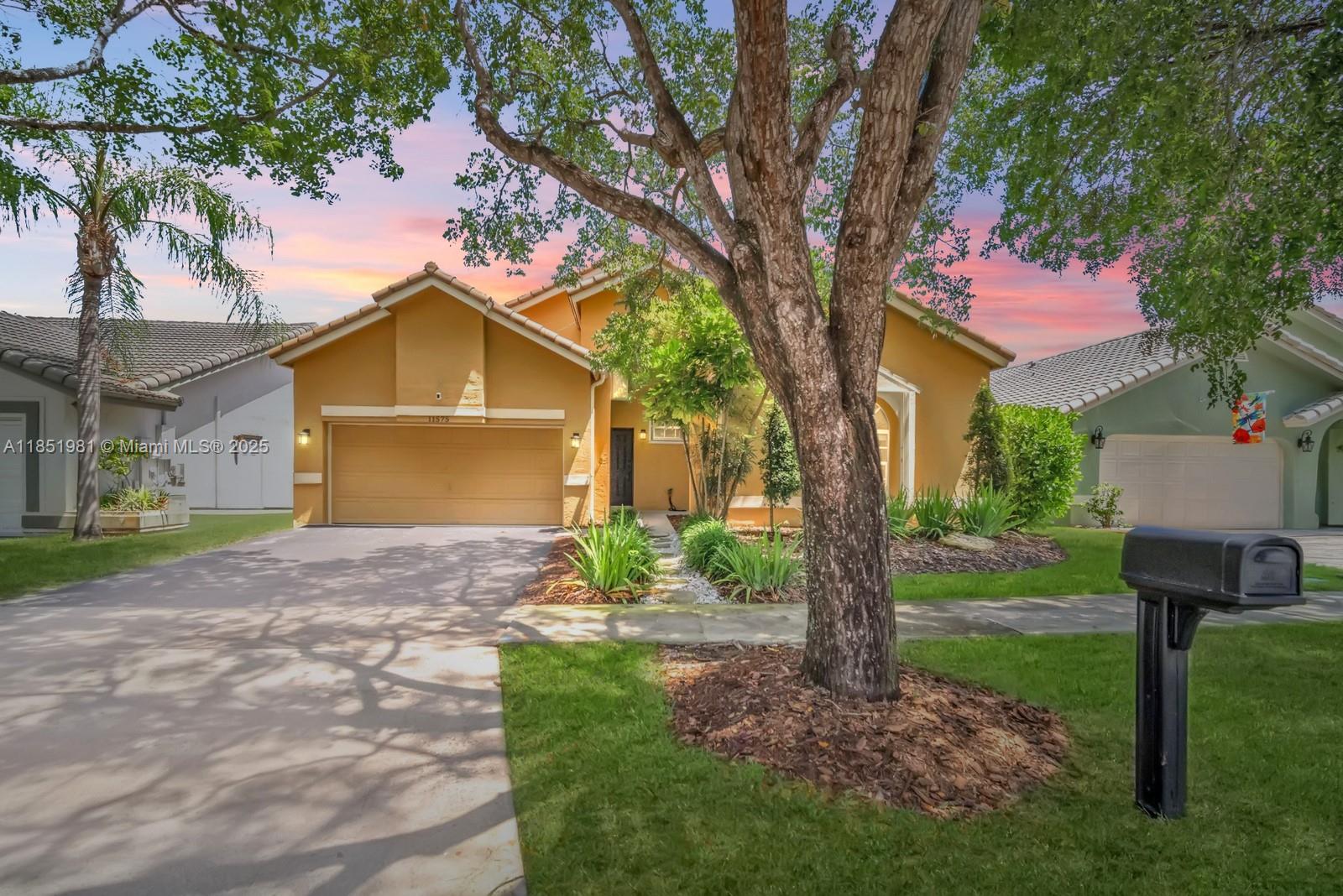 Welcome to Rock Creek a charming & sought-after community, proudly boasts this awesome 3 bedroom 2 bathroom pool home. The light and bright interior has soaring ceilings and a fabulous flow. Lovely primary suite with gorgeous updated en-suite cabana bath. Private backyard paradise has a covered patio, free form pool & spa and a lovely fire pit for relaxing on cool nights. Extras include laundry room, updated second bathroom, & mix of impact windows and accordion shutters. 2020 AC, 2021 water heater, 2023 flat roof. Rock creek is a pet friendly community with 2.75 mile jog/walk path, parks, lakes, sports courts, tot playgrounds on tree lined streets. Pool and tennis center offers 8 tennis courts, pool, lighted basketball courts, fitness room for a small fee and Cooper city's school system.