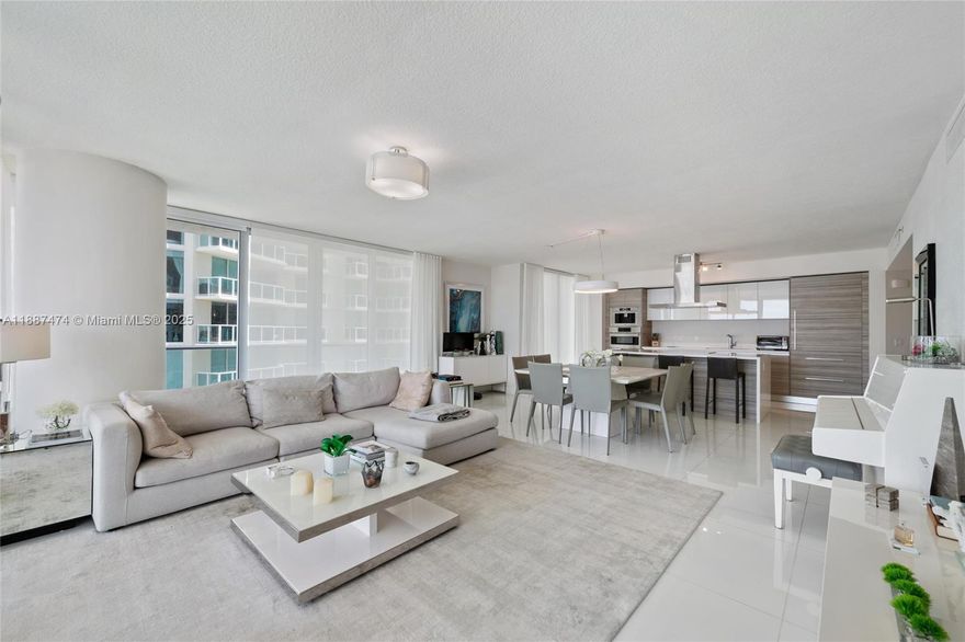 This artfully decorated turn-key unit is awaiting your arrival. Fully furnished by an interior decorator with the finest of "Habitus" furniture. Open floor plan corner unit with a wrap-around balcony and an expansive view of the Sunny Isles skyline and the Atlantic ocean. The property is situated in Florida's riviera Sunny Isles Beach close to airports, fine dining, and world-renowned shopping destinations. The building provides a beach club with concierge beach service with transportation to and from the beach. In this new construction building, you will find luxurious amenities such as a spa, a kid's room, and a splash pad, and a private hotel for your guests only.