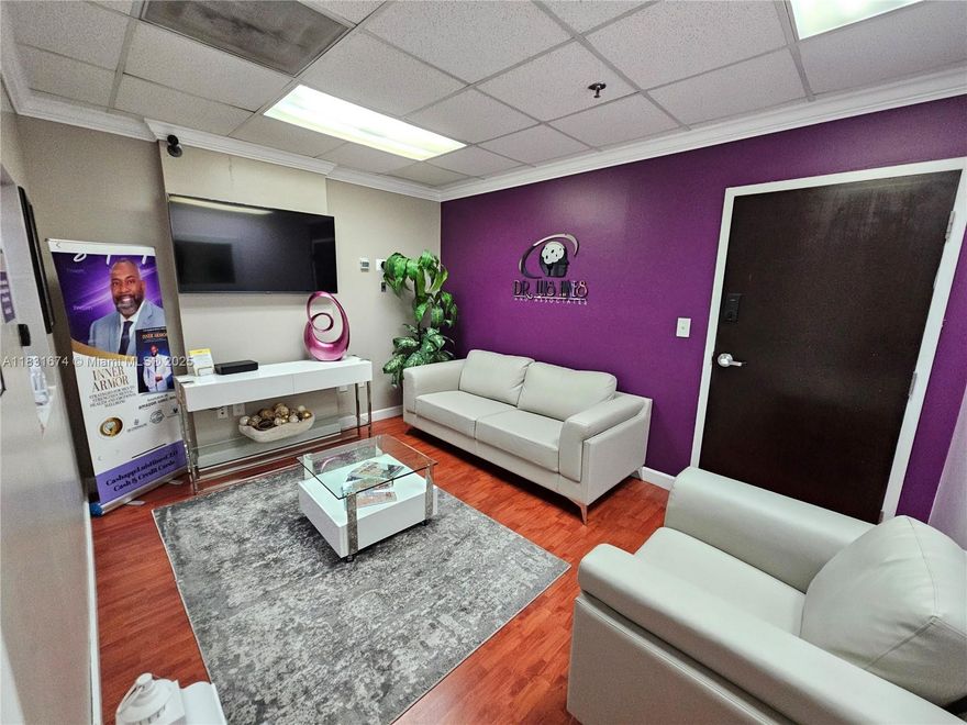 Modern 954 SqFt office suite in a medically approved professional building at 12550 Biscayne Blvd, North Miami. Prime corner location at 125th St & Biscayne Blvd with quick access to Aventura, Bal Harbour, and the Design District. Ideal for attorneys, accountants, medical professionals, and entrepreneurs. Enjoy 24/7 secure access in a professional environment. Rent includes electricity, janitorial, water, CAM, parking, and security. Easy to show. Great value in a high-demand area!