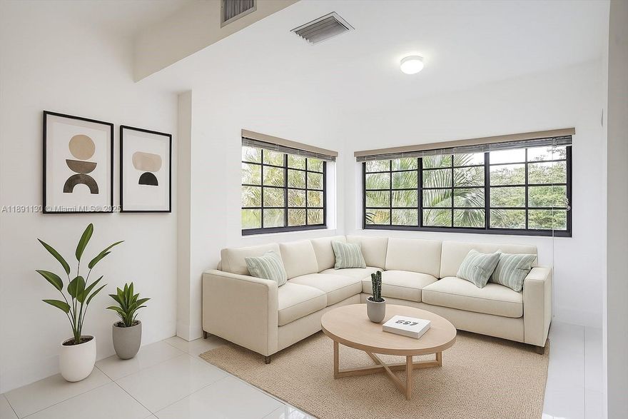 Spacious and bright 2-bedroom, 1-bathroom remodeled apartment, filled with natural light, in a boutique building just blocks from Miracle Mile and the best cafes, restaurants and shops of Coral Gables. This bright second floor residence offers lush greenery views from every window. Features include ceramic tile floors, stainless steel appliances, sound-proof windows and a sleek new bathroom with glass and stone finishes. In-unit washer/dryer, separate water and electric meters, and 1 private assigned parking space. Pet friendly. Two blocks from the award-winning Bachour bakery and cafe, and a block from target. Enjoy safety and tranquility, minutes from the Gables most exciting lifestyle and a quick drive to Brickell University of Miami and the airport.