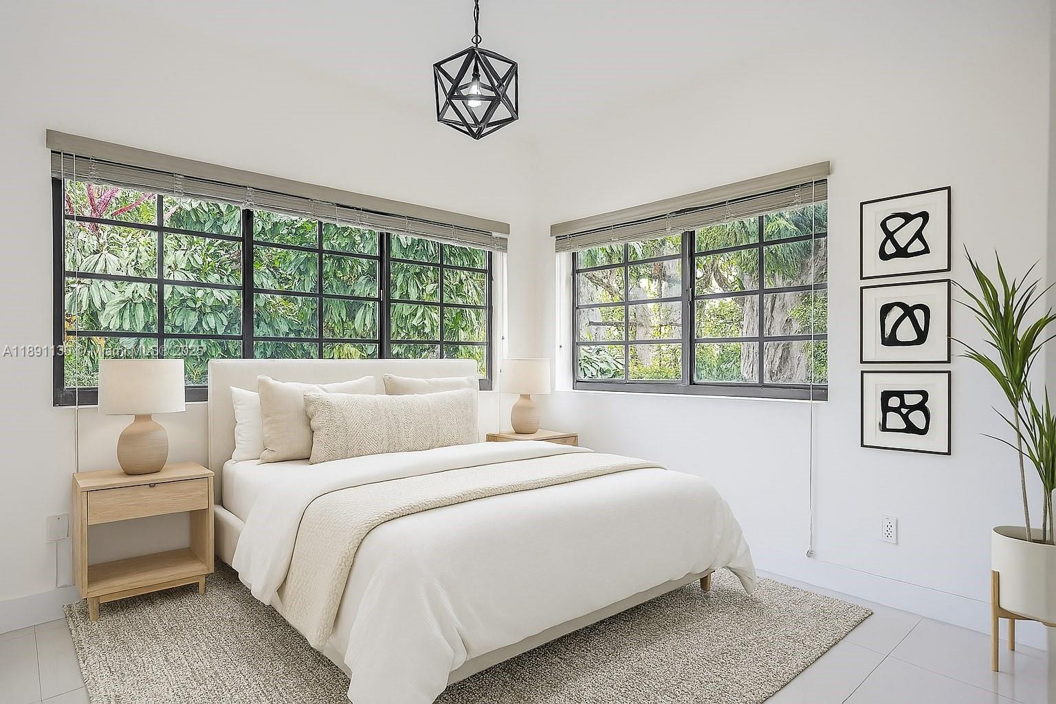 Spacious and bright 2-bedroom, 1-bathroom remodeled apartment, filled with natural light, in a boutique building just blocks from Miracle Mile and the best cafes, restaurants and shops of Coral Gables. This bright second floor residence offers lush greenery views from every window. Features include ceramic tile floors, stainless steel appliances, sound-proof windows and a sleek new bathroom with glass and stone finishes. In-unit washer/dryer, separate water and electric meters, and 1 private assigned parking space. Pet friendly. Two blocks from the award-winning Bachour bakery and cafe, and a block from target. Enjoy safety and tranquility, minutes from the Gables most exciting lifestyle and a quick drive to Brickell University of Miami and the airport.