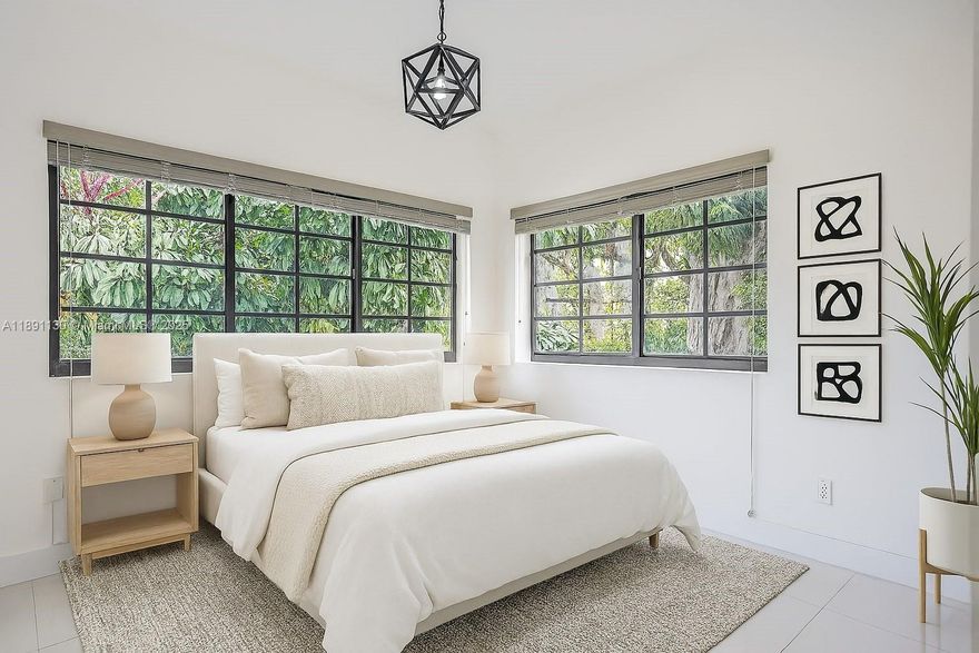 Spacious and bright 2-bedroom, 1-bathroom remodeled apartment, filled with natural light, in a boutique building just blocks from Miracle Mile and the best cafes, restaurants and shops of Coral Gables. This bright second floor residence offers lush greenery views from every window. Features include ceramic tile floors, stainless steel appliances, sound-proof windows and a sleek new bathroom with glass and stone finishes. In-unit washer/dryer, separate water and electric meters, and 1 private assigned parking space. Pet friendly. Two blocks from the award-winning Bachour bakery and cafe, and a block from target. Enjoy safety and tranquility, minutes from the Gables most exciting lifestyle and a quick drive to Brickell University of Miami and the airport.