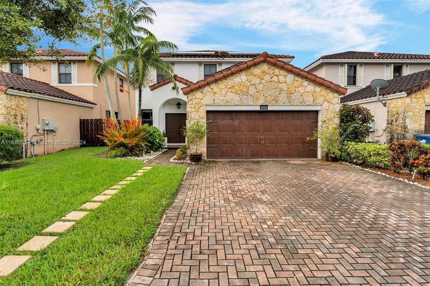 For Rent! Beautiful residence in Las Ramblas community! This Stunning 4BR/4BA home features solar panels that provide electricity, impact windows, marble floors downstairs, automatic blinds, a spacious 2-car garage, and 2 other car spaces detached. Each bedroom boasts its own ensuite bathroom for maximum privacy and custom closets. The gated community offers resort-style amenities, including a pool, gym, 2 tennis courts, kids' parks, and lush green spaces. HOA includes DirecTV and Internet. Ideal location near top schools, shopping, and dining. Relax under the roofed Pergola on the private patio, a great home for you and your Family. Power Electricity and Directv are included in the Rent price.