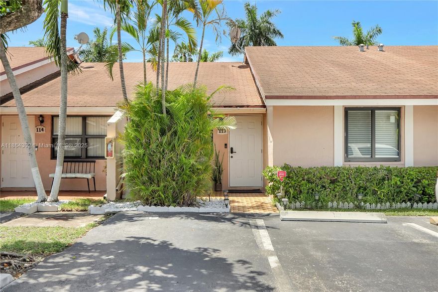 Beautifully updated townhouse-villa in the heart of Kendall featuring 2 bedrooms, 2 baths plus a versatile den that can serve as a 3rd bedroom, office, or playroom. This home boasts a renovated kitchen, new AC, impact windows and doors, new flooring. The patio provides extra storage, and residents enjoy access to a community pool and serene lake views within the neighborhood. This property offers comfort, functionality, and excellent value in a desirable location. This townhome has a vacational rental certificate from city of Miami allowing short term rental for additional earnings to owner. Call/Text with questions.