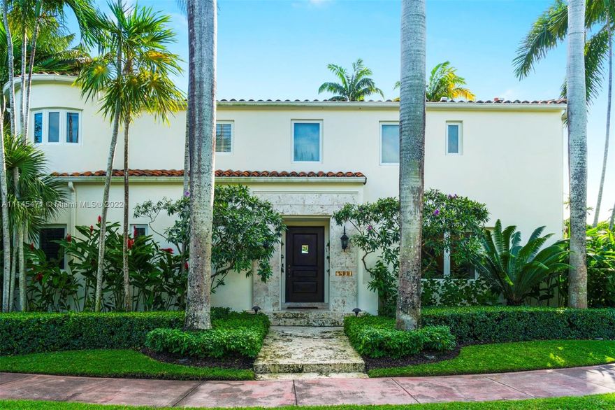 This beautiful two-story residence was designed by prominent early Miami Beach architect, Russell Pancoast. Key in helping shape the architecturally exotic Art Deco landscape of Miami Beach, he also designed the famed Surf Club. Boasting high ceilings & natural light, this 5 bedroom,6 bathroom 4,823SF home offers seclusion & privacy on a 12,910SF oversized corner lot with verdant outdoors. Stunning arched windows frame the pool & lush landscaping while the principal bedroom is replete with natural light through large windows complete w/an expansive balcony overlooking the pool. Features include a 2 car garage, formal dining room, large bedrooms, renovated guest bathrooms & a luminous sun room. Live on coveted N Bay Road in close proximity to Miami Beach’s most famed shops, beaches & dining