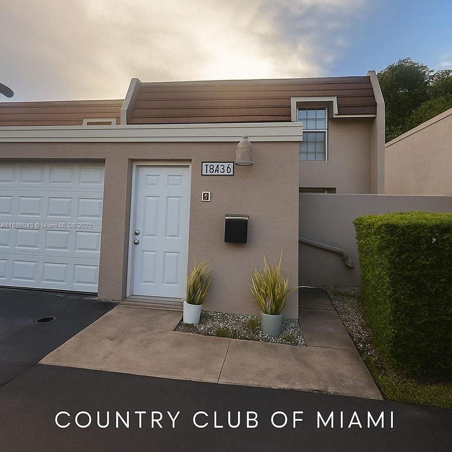 Beautiful home in the exclusive Country Club of Miami! This spacious residence offers 4 bedrooms, including a private suite on the first floor, 3 full baths, 2 driveway spaces plus a garage. The home features a formal living and dining room, a large family room perfect for entertaining, and a kitchen with granite countertops and stainless-steel appliances. Porcelain tile flooring runs throughout. The primary suite boasts a bathroom with dual sinks and a roman tub. Outdoor living includes a balcony with serene golf course views and breathtaking sunsets. Ideally located near Miami Lakes Main Street, shopping, dining, parks, and with quick access to the Palmetto Expressway and I-75. Situated in a secure, family-friendly community, this home offers the perfect blend of comfort and elegance.