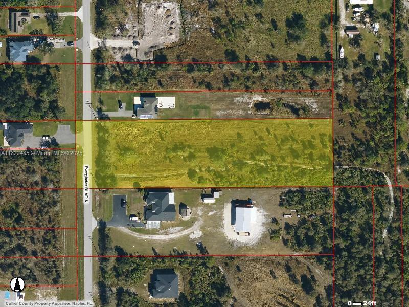 Incredible opportunity to own 2.81 acres of land in the rapidly growing area of Golden Gate Estates, right on highly traveled Everglades Blvd N. This prime parcel offers exceptional potential for residential or business use, with semi-trucks already frequently accessing the property. Located on a paved main road with direct frontage, this lot is ideal for contractors, trucking businesses, or anyone seeking space and visibility without HOA restrictions. The property is close to top-rated schools, shopping centers, gas stations, and new developments, making it a smart investment for the future. A DEP environmental report is available providing valuable insight for planning your build.