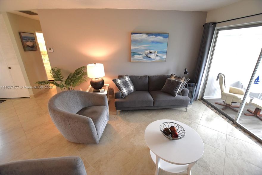THIS TURNKEY VILLA IS IDEALLY SITUATED IN THE HEART OF PALM BEACH COUNTY, A MERE TEN MINUTE DRIVE TO THE BEACHES AND A SHORT DRIVE TO THE BUSTLING DOWNTOWN AREAS OF DELRAY BEACH, WEST PALM AND LAKE WORTH. ENJOY BREATHTAKING SUNSETS FROM THE REAR PATIO THAT OVERLOOKS THE WATER, LOTS OF GREEN OPEN SPACE. THE OUTDOOR PATIO MEASURES 10X10 AND IS NESTLED UNDER THE SHADE OF TREES. THE HOME FEATURES FULLY IMPACT RESISTANT WINDOWS AND A PATIO ENCLOSURE. THE FURNITURE IS LIKE NEW. THE FRIDGE AND BOSCH DISHWASHER WERE INSTALLED IN 2024. THE PROPERTY HAS A NEW ELECTRIC PANEL, THE SAME UNIFORM TILE THROUGHOUT AND INCLUDES CABLE, INTERNET AND WATER WITH THE MAINTENANCE DUES. THE UNIT WILL MAKE A PERFECT PRIMARY RESIDENCE OR VACATION HOME. ACT QUICKLY AS THIS PROPERTY IS EXPECTED TO SELL FAST!