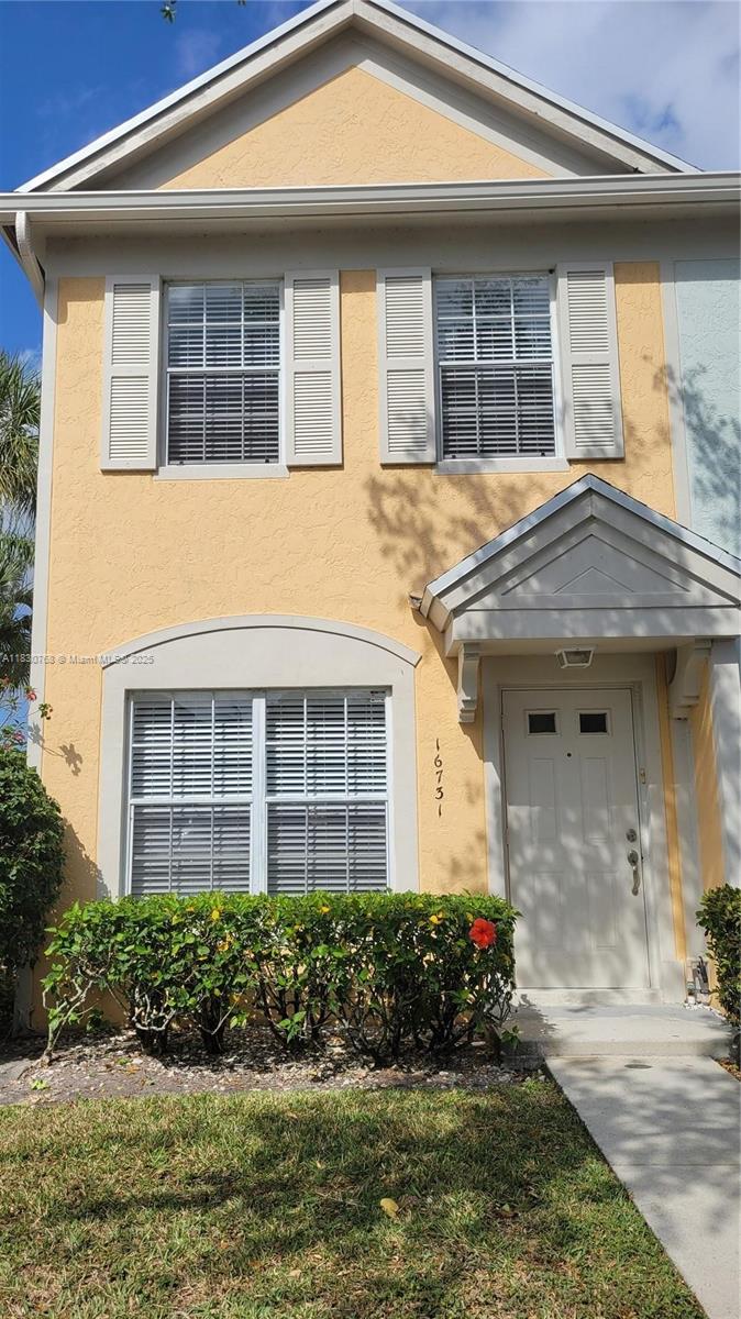Beautiful 2-story corner townhouse. The property is freshly painted, with new laminate flooring on the second floor, new water heater, close to A+ schools, 1 parking space and the community offers plenty of parking spaces for visitors, all surrounded by landscaped areas. The property comes with a membership of the Bonaventure Town Center Club (annual fee required) which has a lot of amenities like Bowling, Pickleball, Racquetball, indoor skating rink, indoor basketball court, Tennis courts, 2 Pools, Gym, game rooms, billiard room, etc.