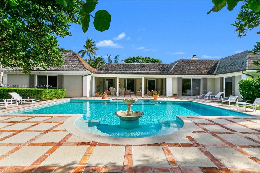 This beautiful Bermudian-style home is located on Jupiter Island. It features 5 bedrooms and 4 bathrooms, a family room and breakfast area off the kitchen, an office, and a laundry room that offers access to the two-car garage. The home measures 3,642 square feet and boasts classic elegance and impeccable design. You'll be surrounded by lush landscaping, offering a tranquil retreat that seamlessly integrates with the serene natural surroundings. Additionally, the property offers private deeded beach access, inviting residents to enjoy the pristine beach steps away. It's an idyllic haven that captivates with its timeless charm and luxurious amenities.